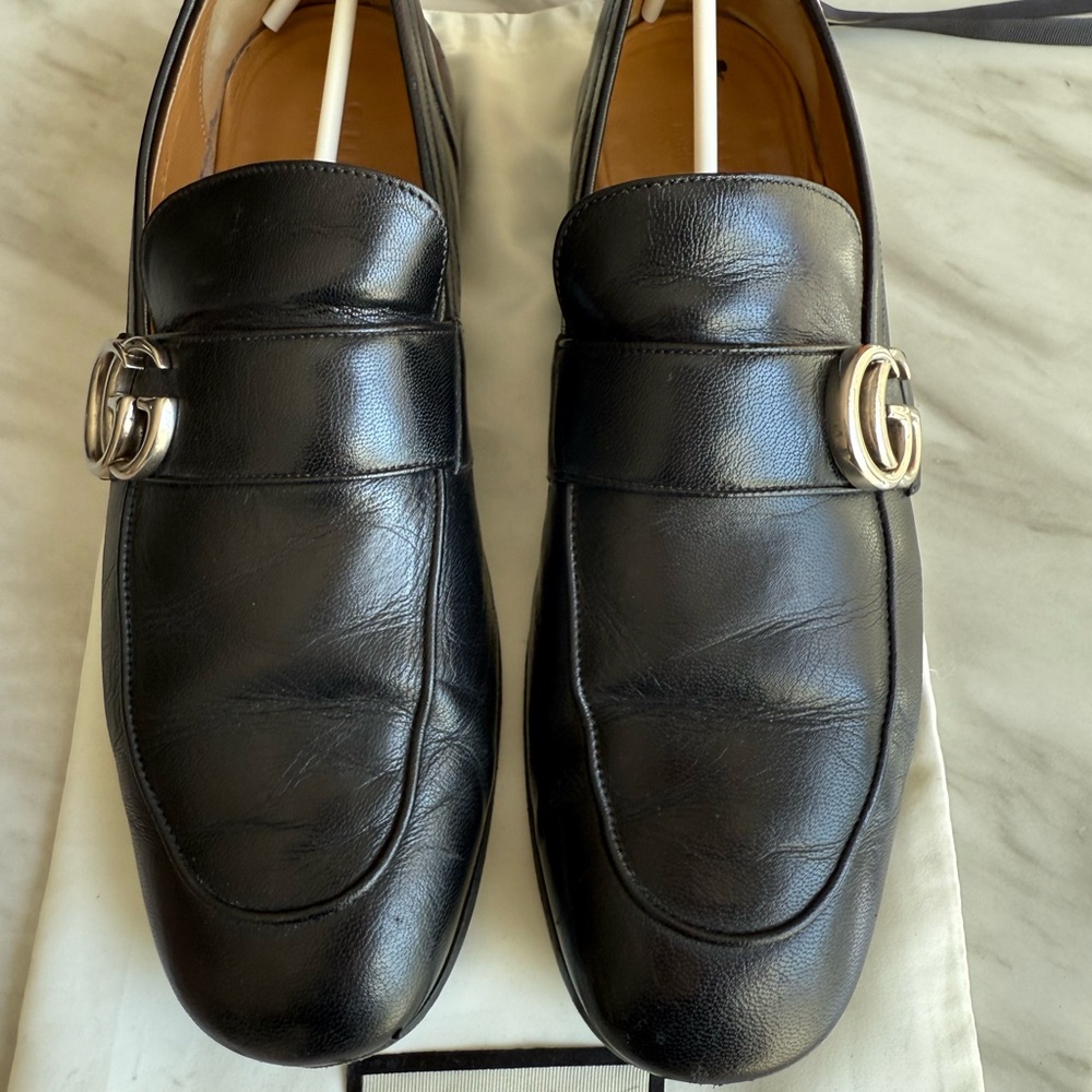 Men's Black Leather Loafers